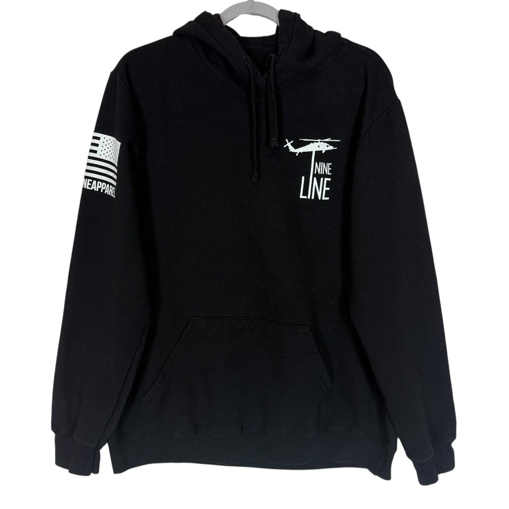 Nine Line Apparel Hoodie Mens Large Black Land Of The Free Because Of The Brave